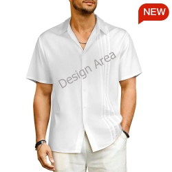 Men's Lapel Collar Folds Design Shirt