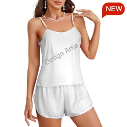 Women's Ice Silk Spaghetti Strap Shorts Pajama Set