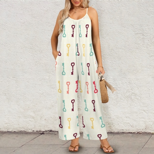 Pleated Cami Pocket Wide Leg Jumpsuit