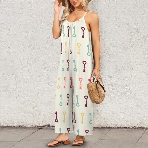 Pleated Cami Pocket Wide Leg Jumpsuit