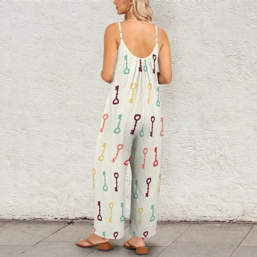 Pleated Cami Pocket Wide Leg Jumpsuit