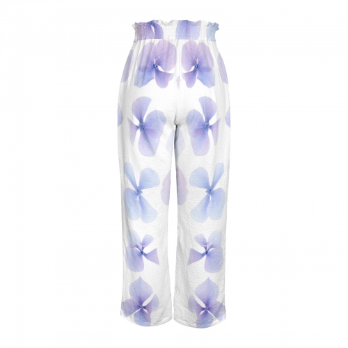 Strappy Elastic Waist Wide Leg Pants with Pockets