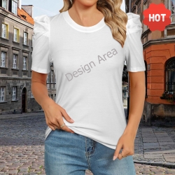 Women's Round Neck Puff Sleeve T-Shirt