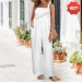 Sleeveless Wide Leg Pocket Long Jumpsuit