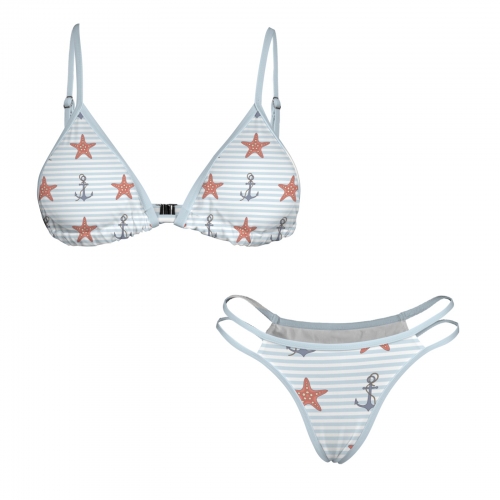 Triangle Bikini Top & Low Rise String Thong Set