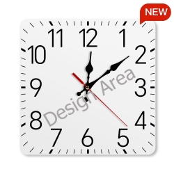 Square Wall Clock with Numbers (USA)