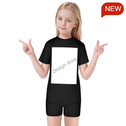 Kid's Short Sleeve Swimsuit Set (USA）