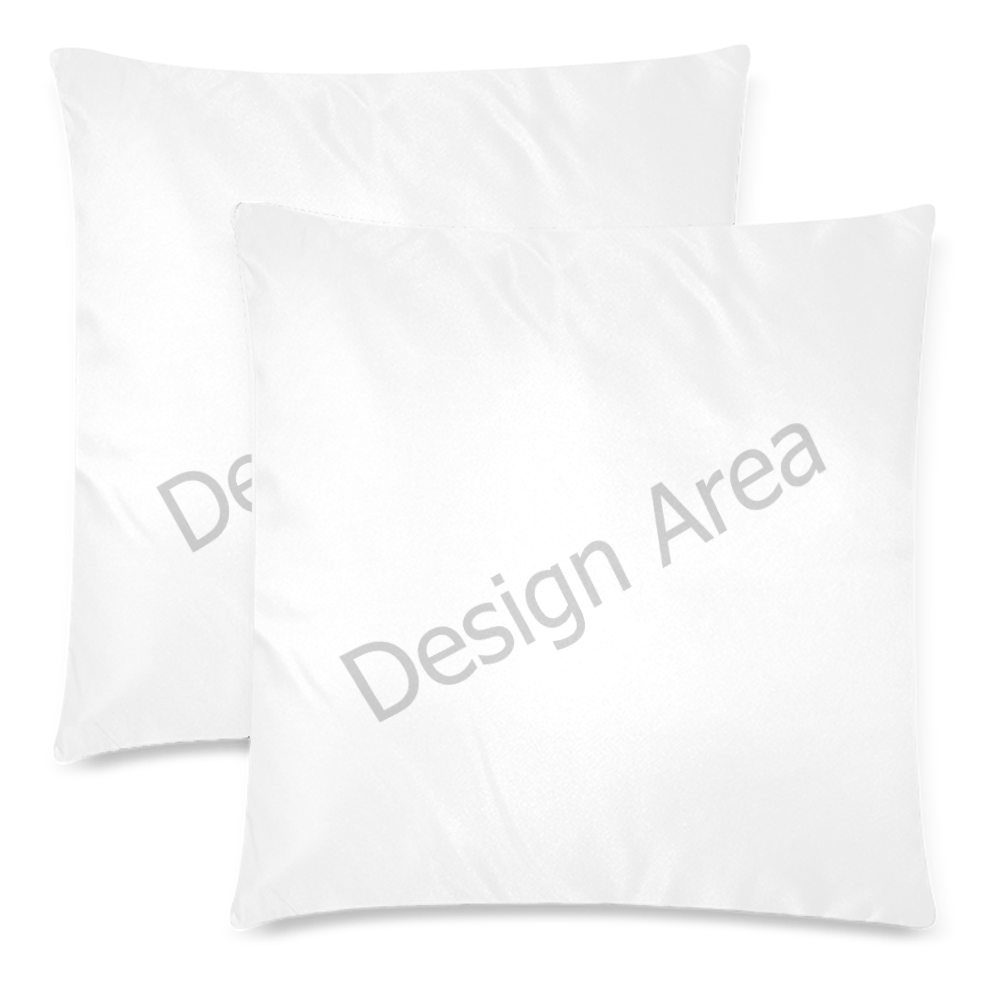 Custom Zippered Pillow Cases 18"x 18" (Twin Sides) (Set of 2)