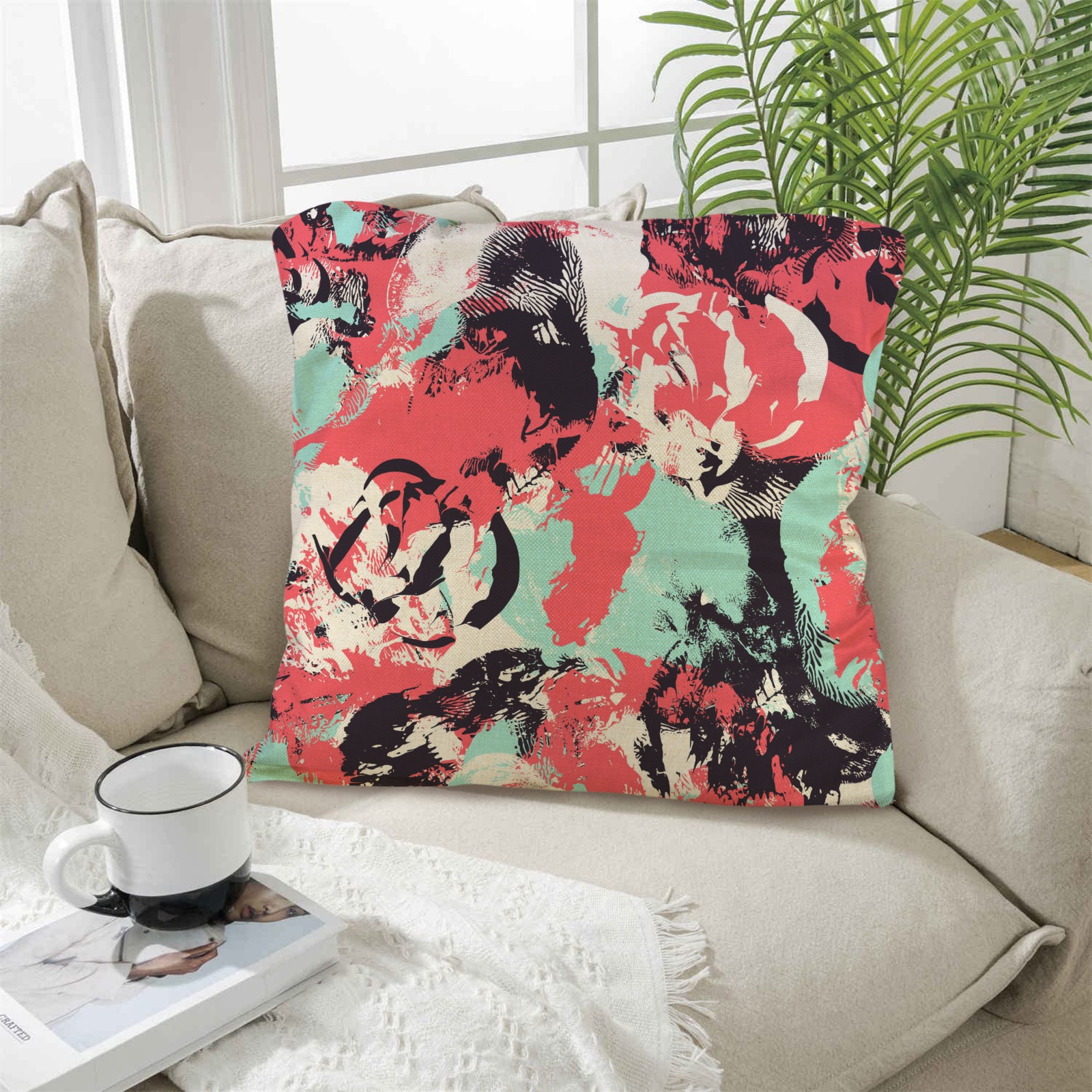 Linen Pillow Case 18x18inch (One Side)