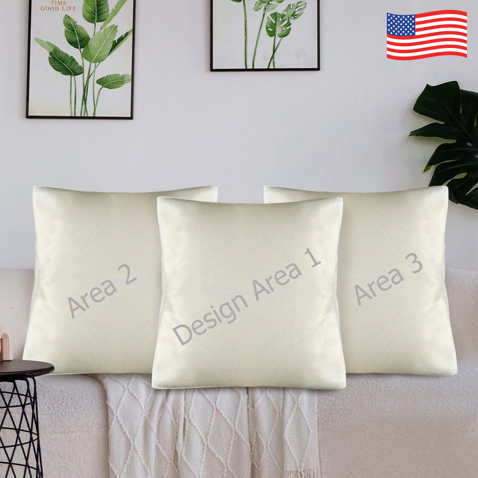 Linen Pillow Case 18x18inch (Set of 3)