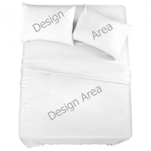 4-Piece Bedding Set with Blank Fitted Sheet 68.9x82.7inch