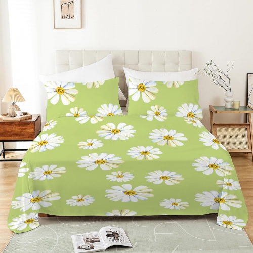 4-Piece Bedding Set with Blank Fitted Sheet 68.9x82.7inch