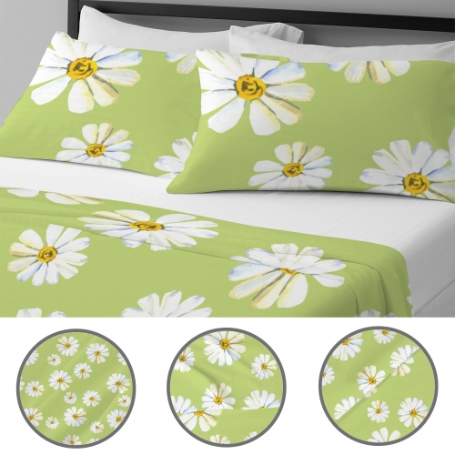 4-Piece Bedding Set with Blank Fitted Sheet 68.9x82.7inch