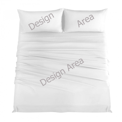 4-Piece Bedding Set with Blank Fitted Sheet 82.7x82.7inch