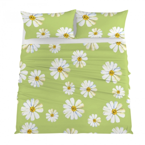 4-Piece Bedding Set with Blank Fitted Sheet 82.7x82.7inch