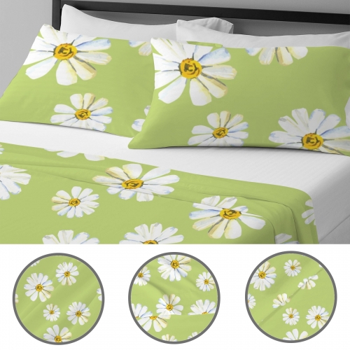 4-Piece Bedding Set with Blank Fitted Sheet 82.7x82.7inch