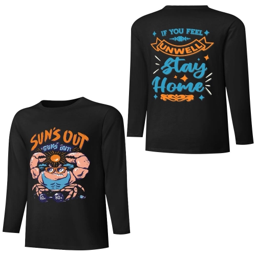 Cotton Long Sleeve T-Shirt (Front&Back Printing)