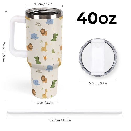 40oz Stainless Steel Tumbler with Handle (USA)