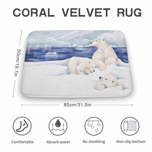 Coral Velvet Bath Rug 19.7"×31.5"