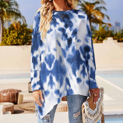 Women's Asymmetric Hem Long Sleeve Top