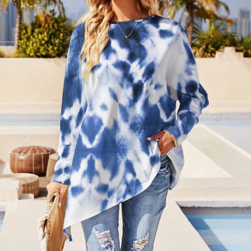Women's Asymmetric Hem Long Sleeve Top