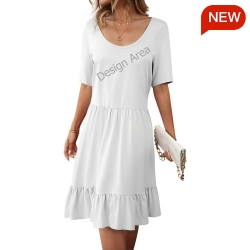 Short Sleeve Ruffle Hem Dress