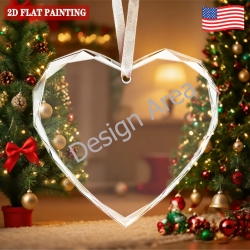 Heart-Shaped Crystal Glass Ornament