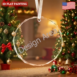 Round Crystal Glass Ornament-7cm
