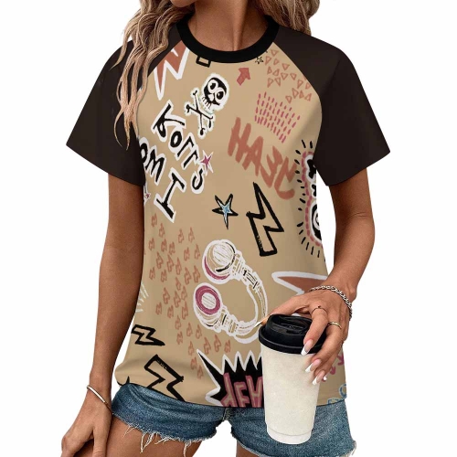 Women's All Over Print Raglan T-Shirt