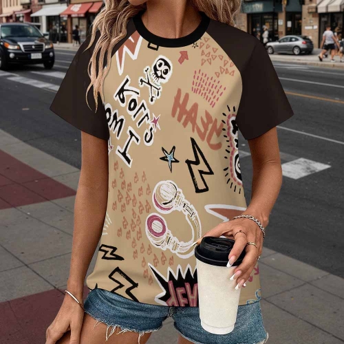 Women's All Over Print Raglan T-Shirt
