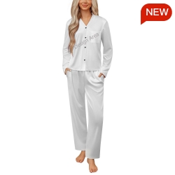 Women's V-Neck Long Sleeve Pajama Set