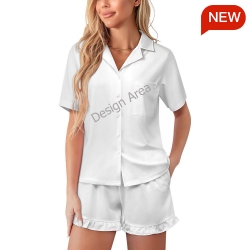 Women's Ruffled Short-Sleeve Pajama Set