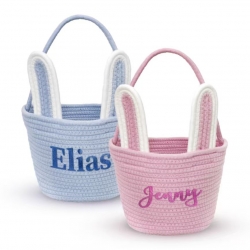 Custom Embroidered Easter Bunny Basket