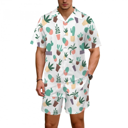 Men's Hawaiian Shirt & Shorts Set