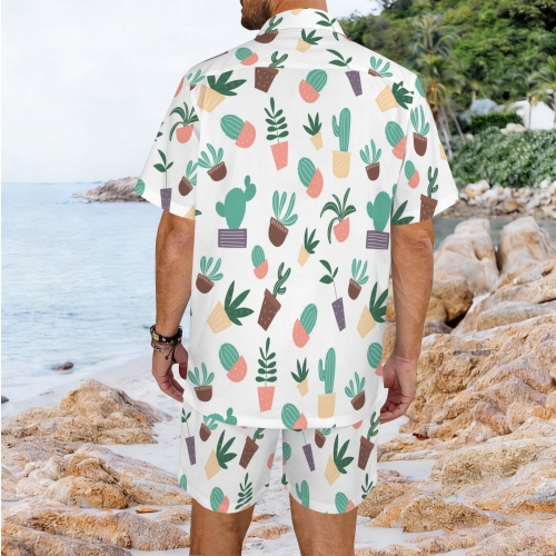 Men's Hawaiian Shirt & Shorts Set