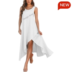 Sleeveless High-Low Hem Dress