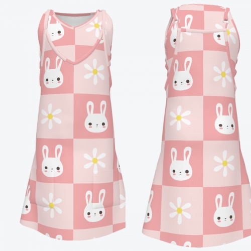 Children’s Sleeveless Romper Dress with Pockets