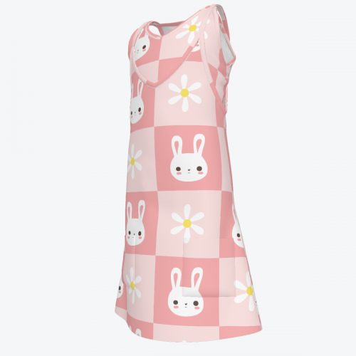 Children’s Sleeveless Romper Dress with Pockets