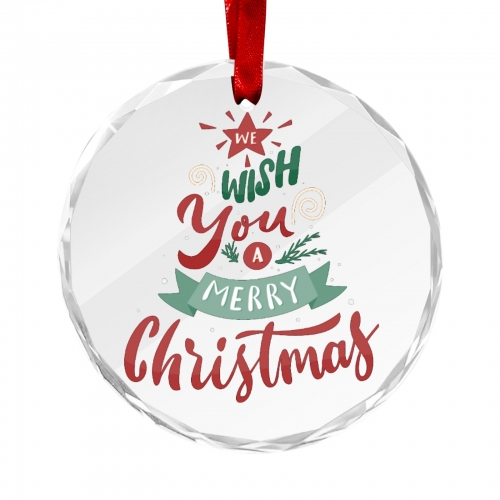Round Crystal Glass Ornament