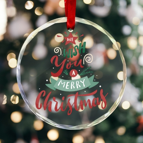 Round Crystal Glass Ornament