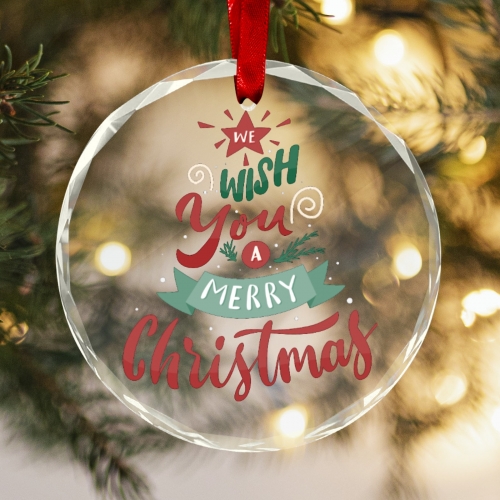 Round Crystal Glass Ornament