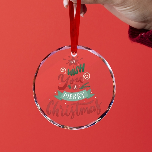 Round Crystal Glass Ornament