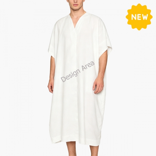 Men's Open-Front Long Robe