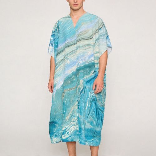 Men's Open-Front Long Robe