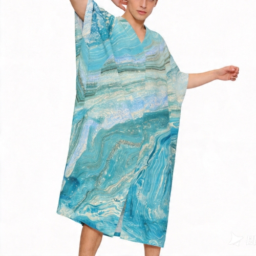 Men's Open-Front Long Robe