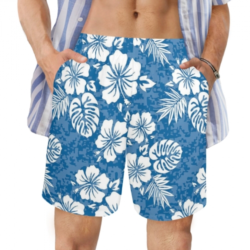 Men's All Over Print Elastic Beach Shorts