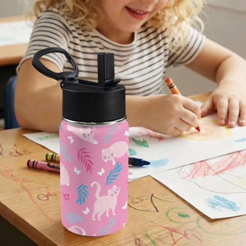 12oz Kids Water Bottle with Straw Lid