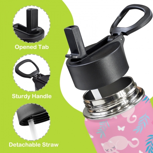 12oz Kids Water Bottle with Straw Lid