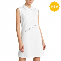Women's Polo Sleeveless Zip Dress With Pockets