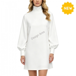 Women's Turtleneck Lantern Sleeve Dress